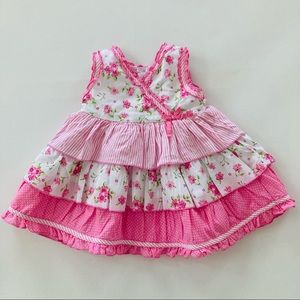 Baby Girl 3 Months Pink Floral Ruffle Dress Spring Summer Easter